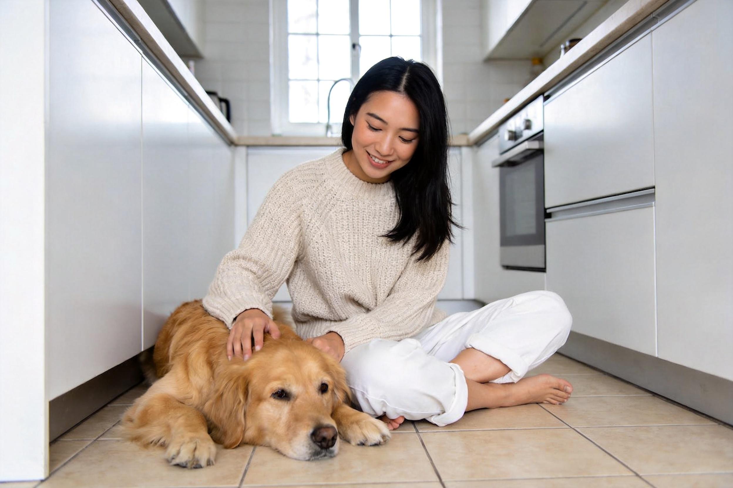 Woman with her dog